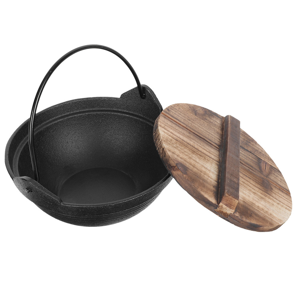 Japanese Camping Cooking - Premium Cast Iron Hanging Pot for