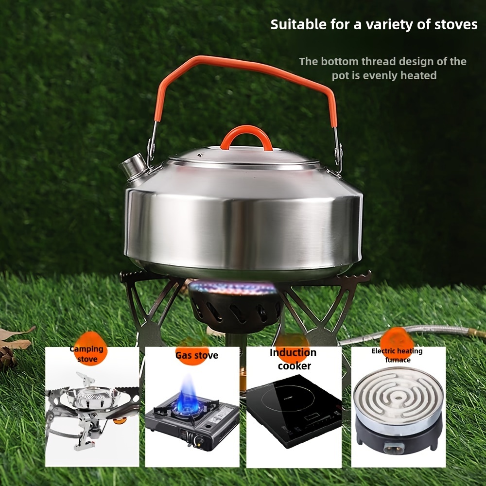 Camping Cooking Pot Large - Durable Stainless Steel Camping Kettle Large