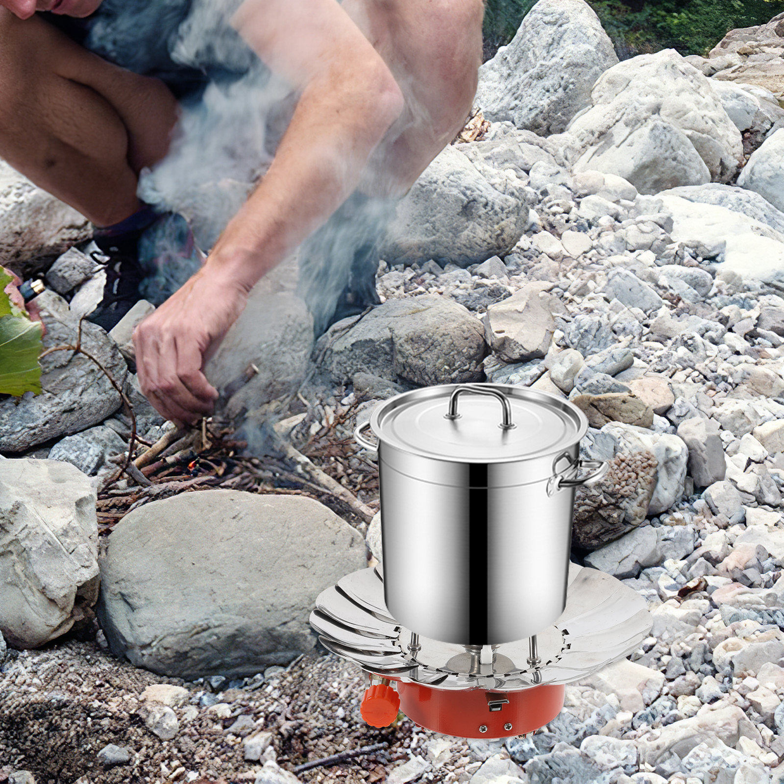 Camping Cooking Range - Lotus Furnace Portable Gas Stove Outdoor