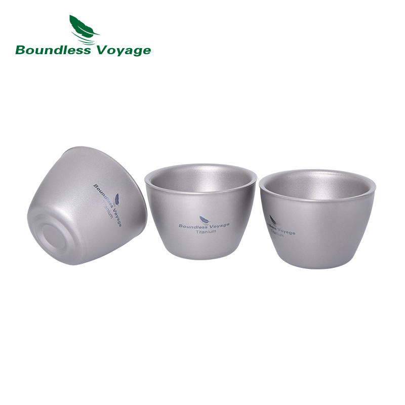 Camping Cooking Meals - Boundless Voyage 40ml Titanium Tea Cups