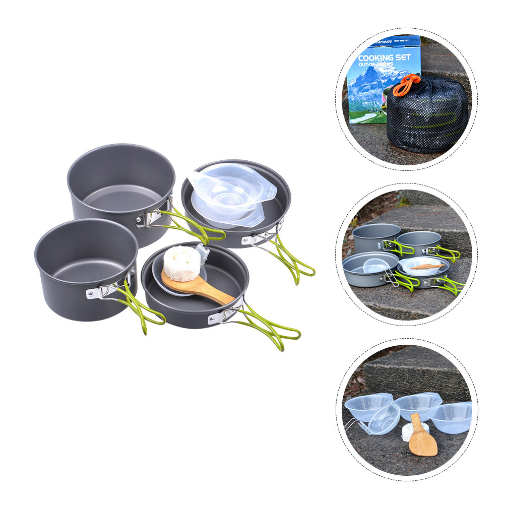 Camping Outdoor Cooking Set - 1Set Portable Camping Cookware Kit Alumina
