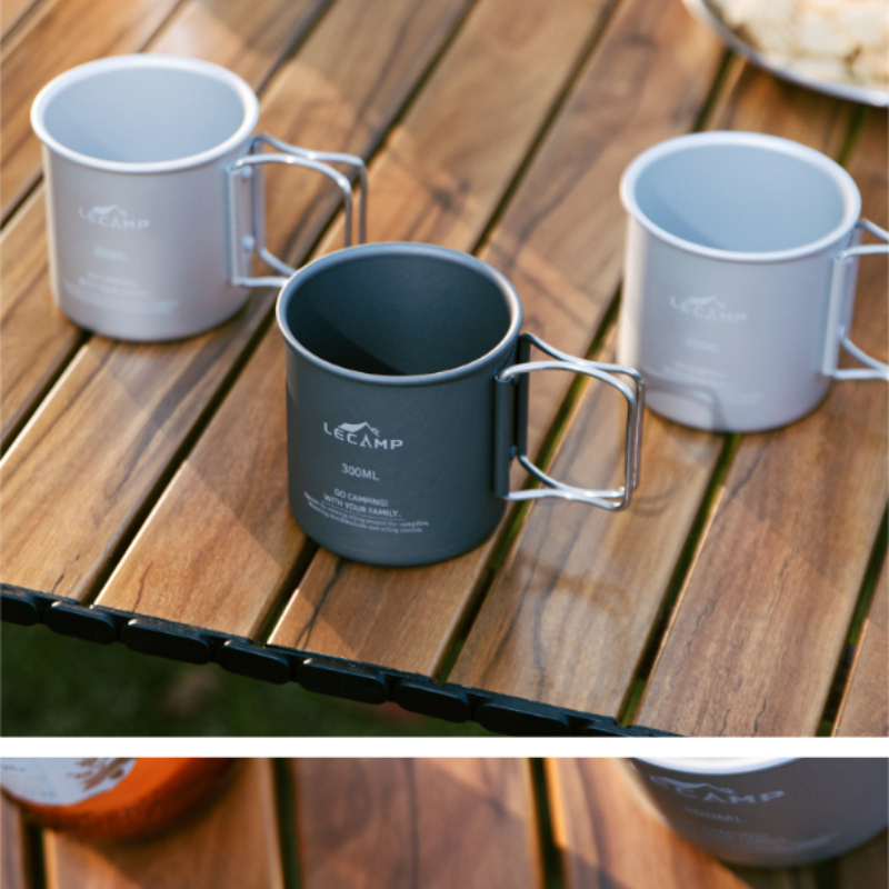 Quechua Camping Cooking Set - 1Pcs Outdoor Camping Fold Titanium Cup
