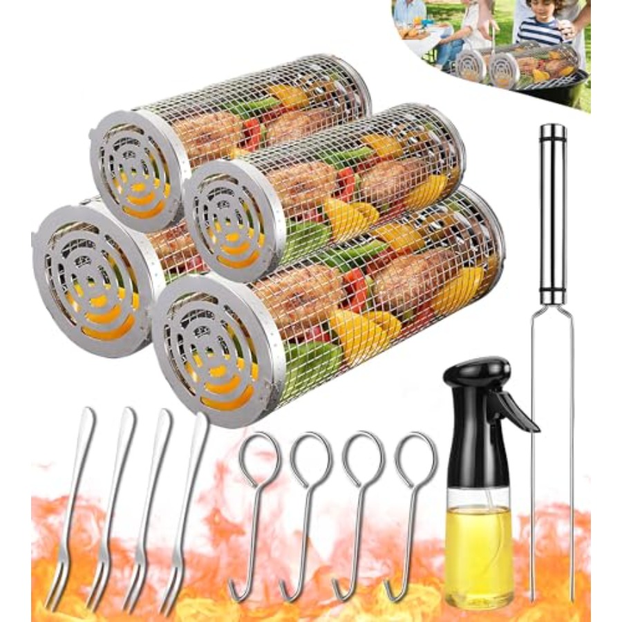 Camping Outdoor Cooking Set - Outdoor Grilling Baskets Grill Bbq Equipment