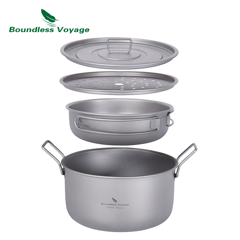 Camping Cooking Dishes - Boundless Voyage Camping Cooking Pot Multifunctional