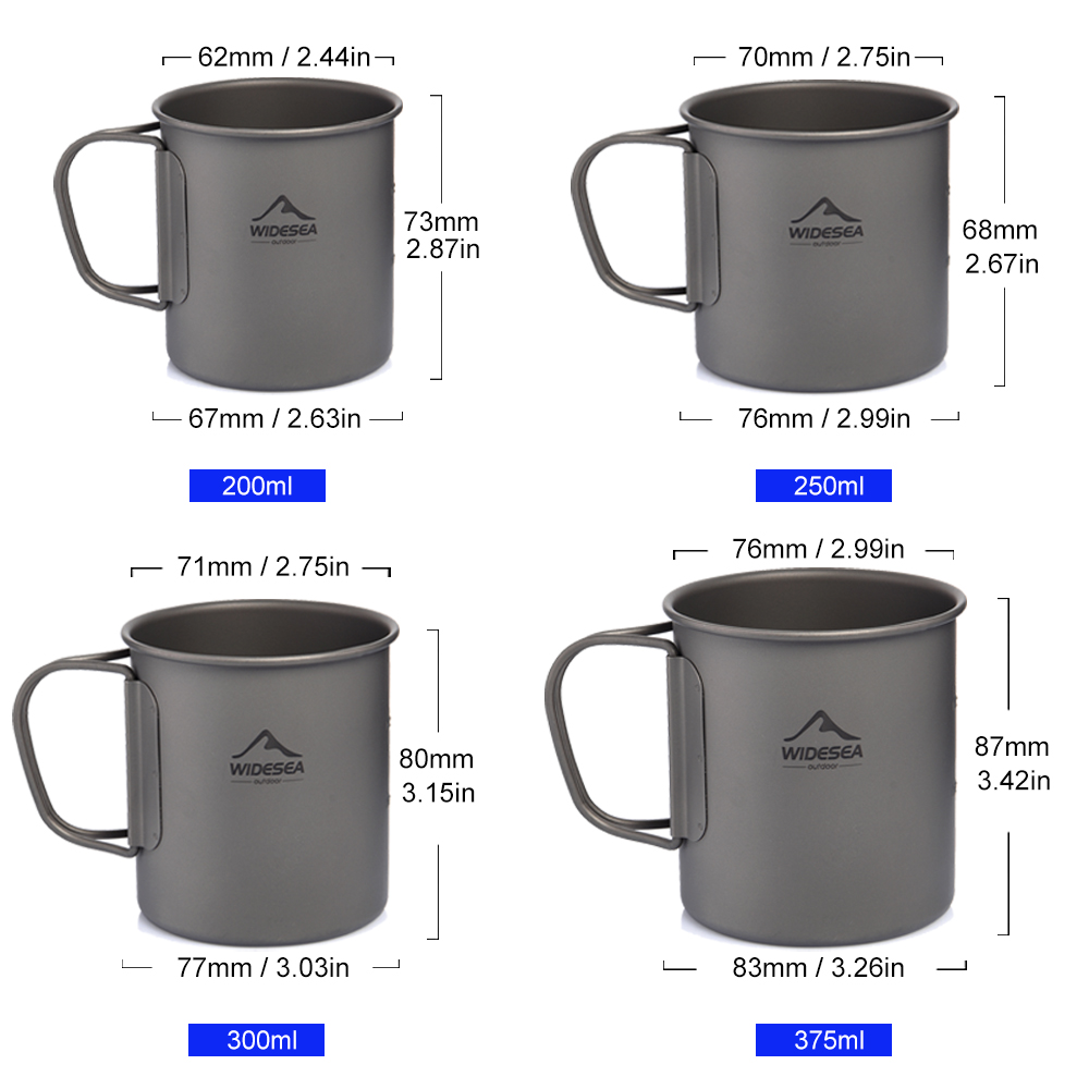 Widesea Camping Mug Titanium C - đánh giá và giá Quechua Camping Cooking Set