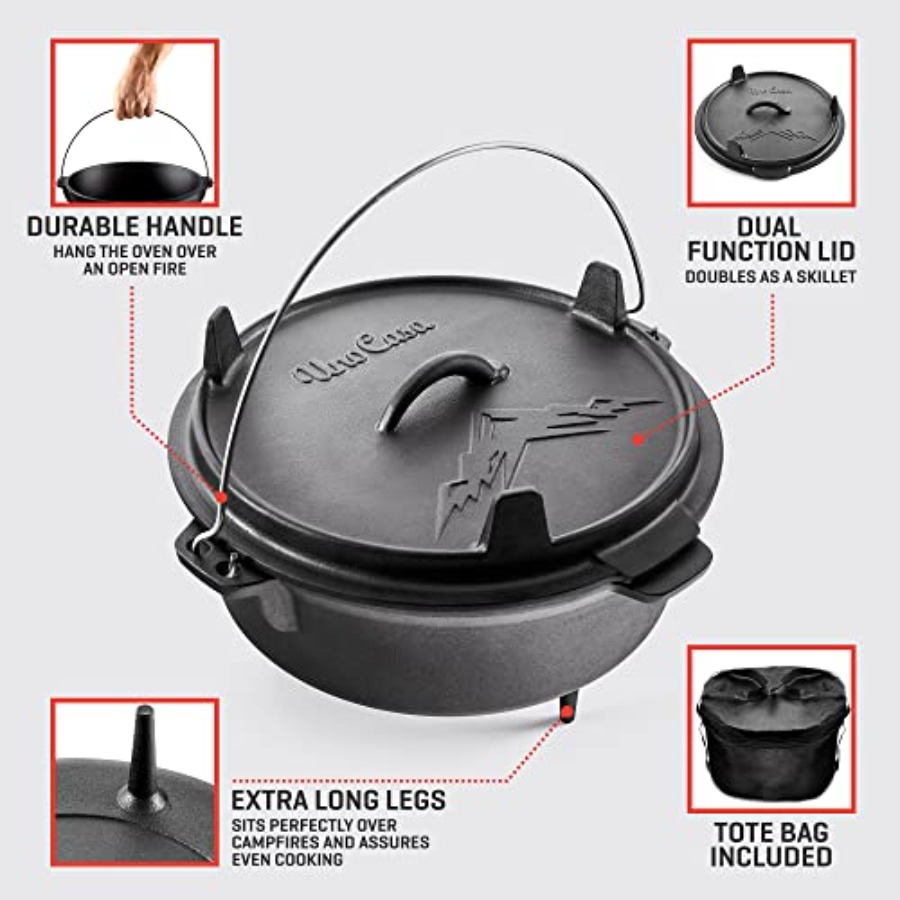 6Qt Cast Iron Camping Dutch Ov - đánh giá và giá Camp Dutch Oven Cast