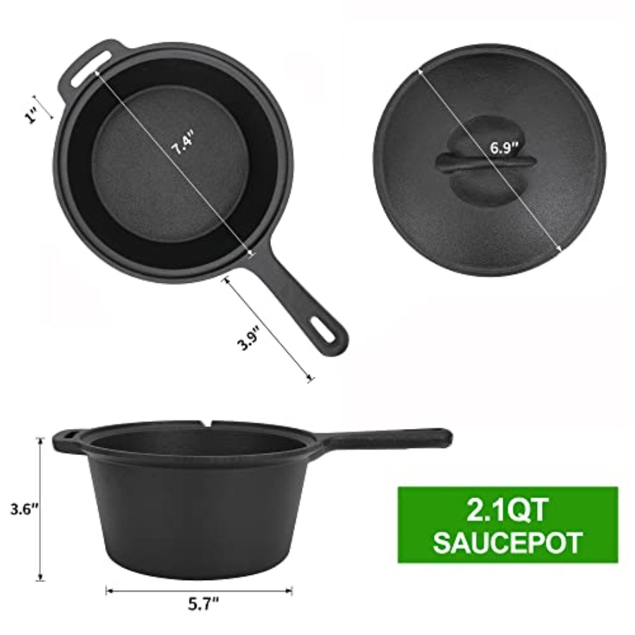 8 Piece Pre-Seasoned Dutch Ove - đánh giá và giá Vintage Camping Cooking Set