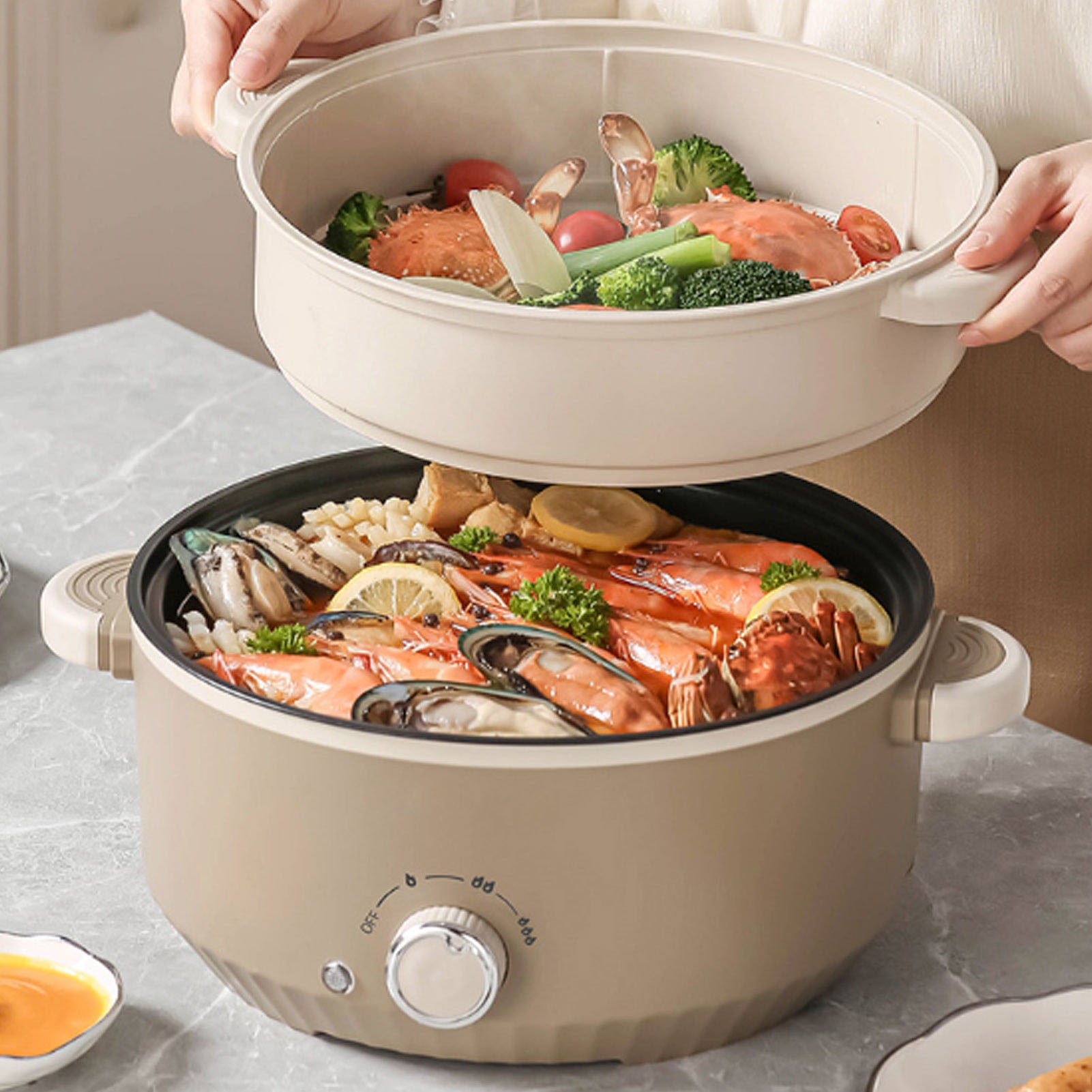 220V Electric Hot Pot 800W 3L  - đánh giá và giá Camping Cooking Electric