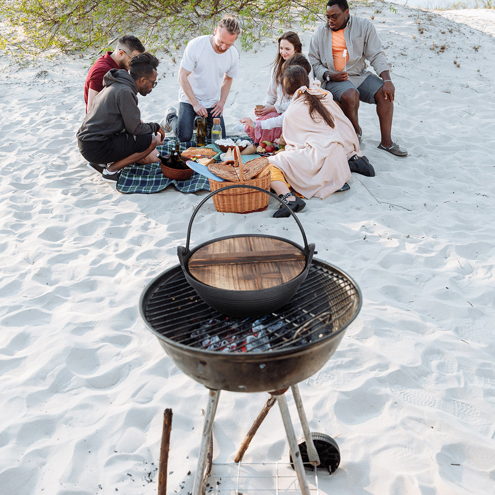 Premium Cast Iron Hanging Pot  - đánh giá và giá Japanese Camping Cooking
