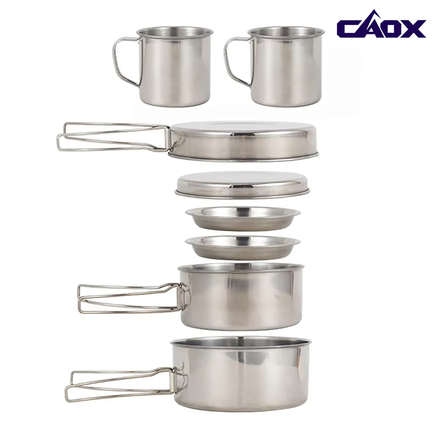 CAOX 8pcs/Set Camping Cookware - đánh giá và giá Camping Cooking Hot Plate