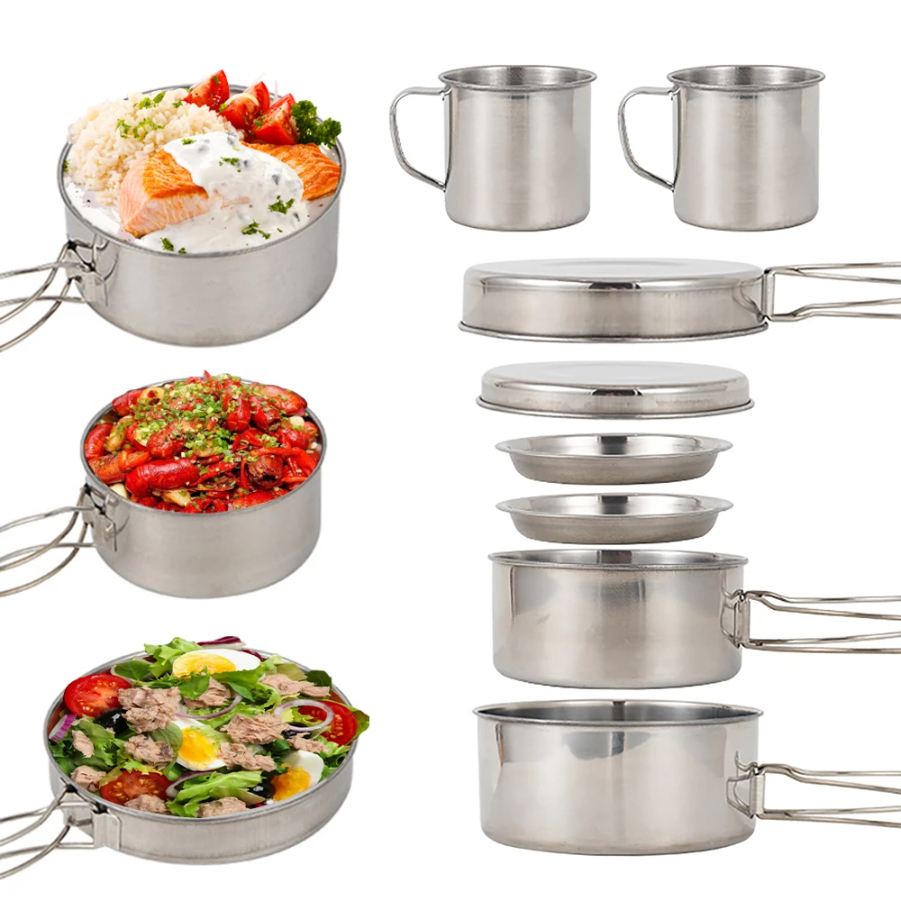 CAOX 8pcs/Set Camping Cookware - đánh giá và giá Camping Cooking Hot Plate