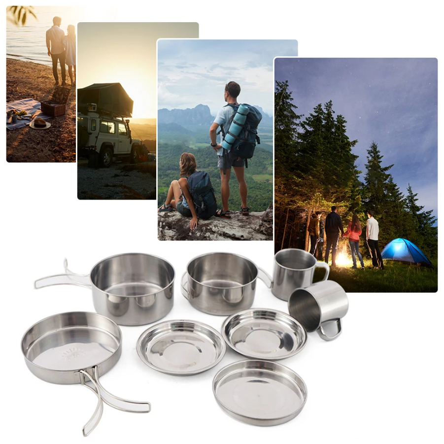 CAOX 8pcs/Set Camping Cookware - đánh giá và giá Camping Cooking Hot Plate