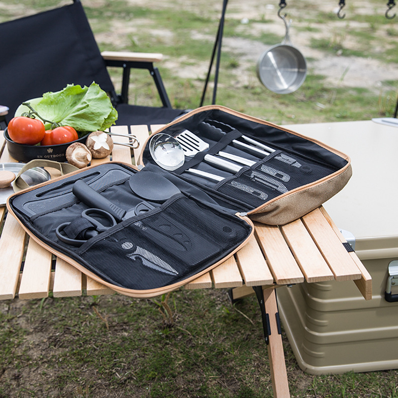 8pcs Camping Kitchen Cookware  - đánh giá và giá Camping Cooking Utensil Bag