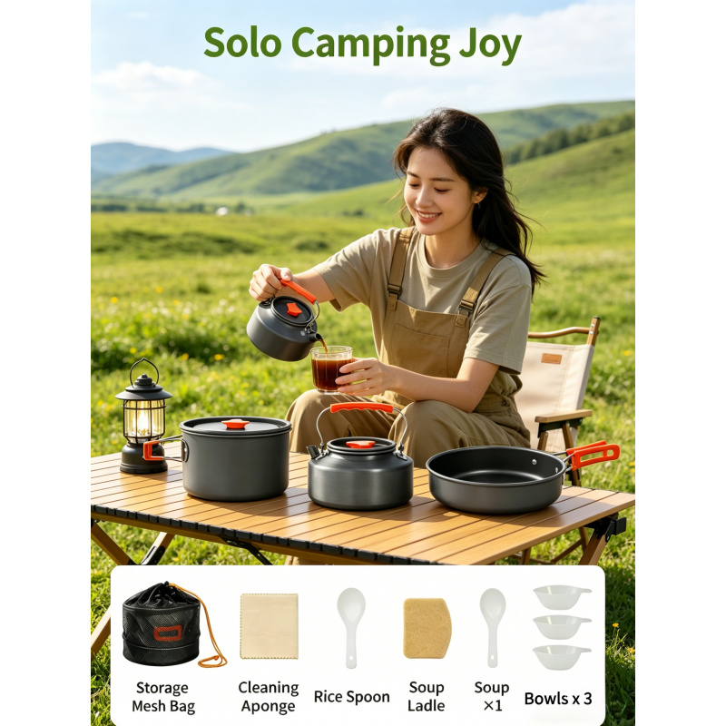 Camping Cookware Set – Outdoor - đánh giá và giá Camping Cooking Utensil Bag