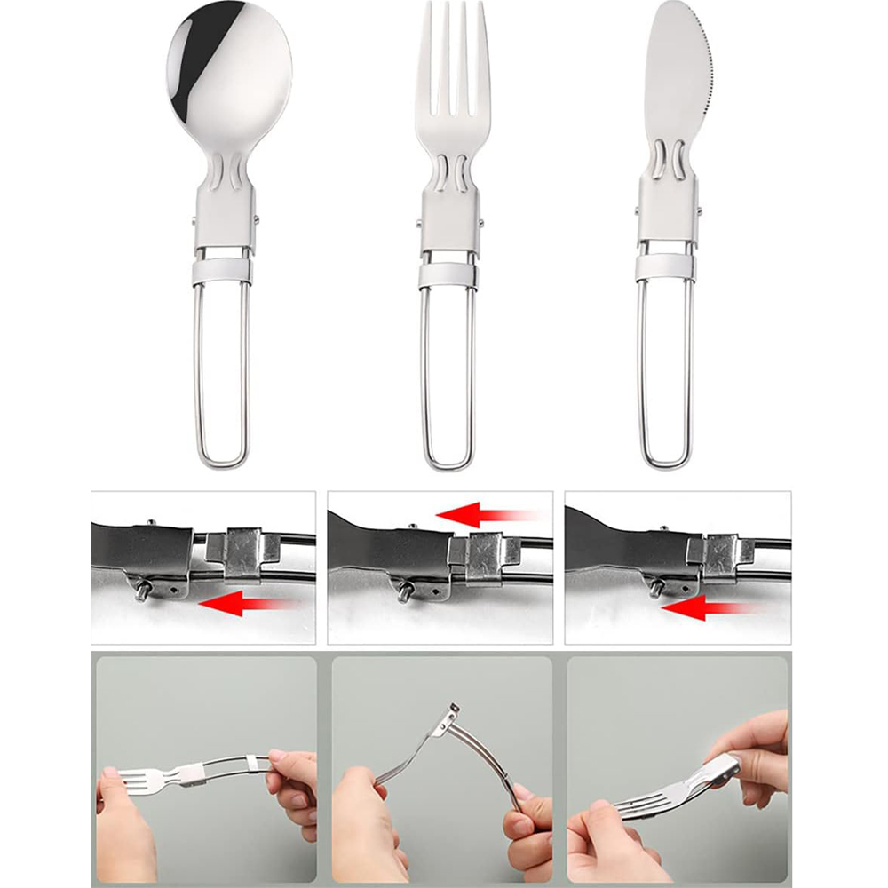 Camping Flatware Sets Stainles - đánh giá và giá Camping Cooking Utensil Bag