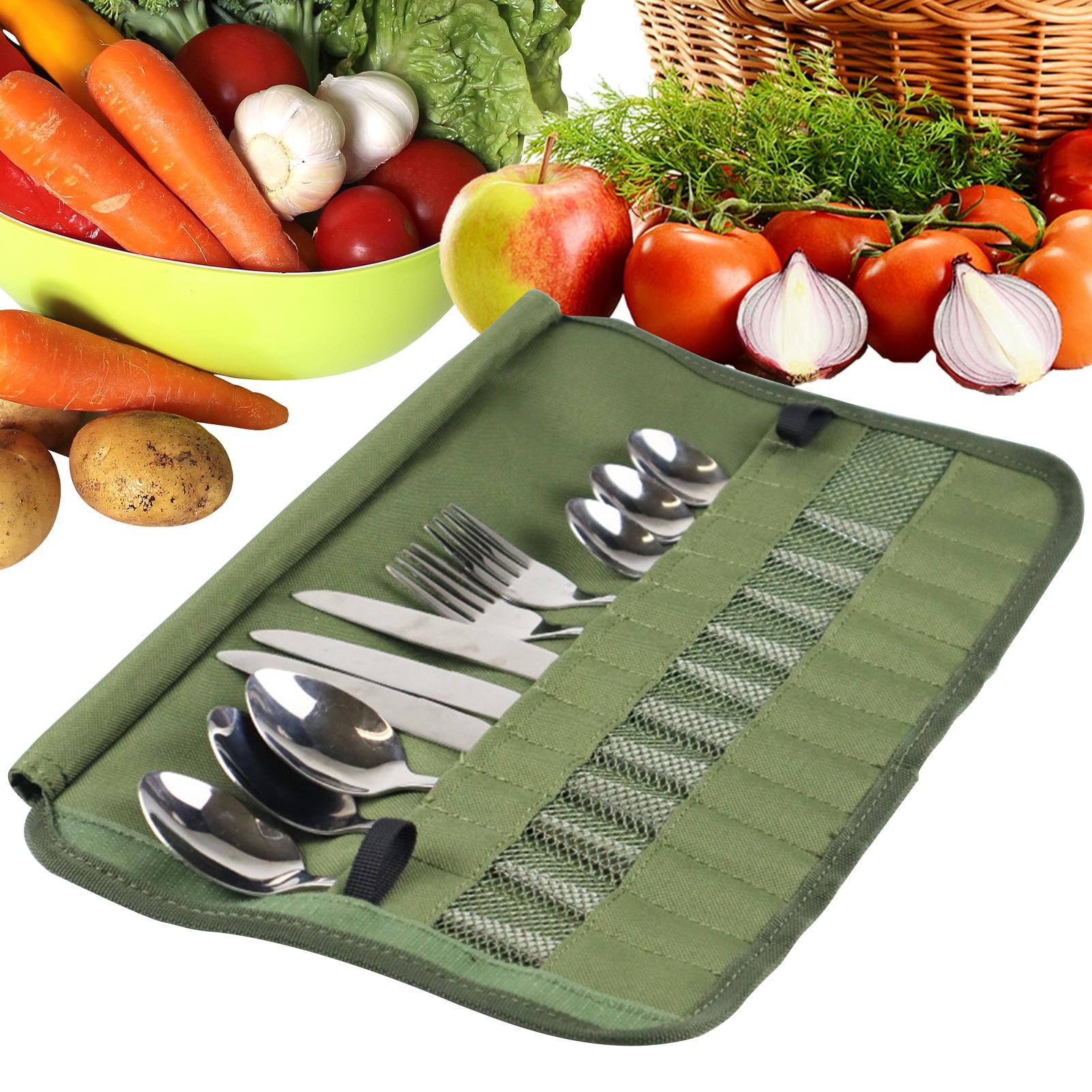 Camping Tableware Roll Bag Kit - đánh giá và giá Quechua Camping Cooking Set