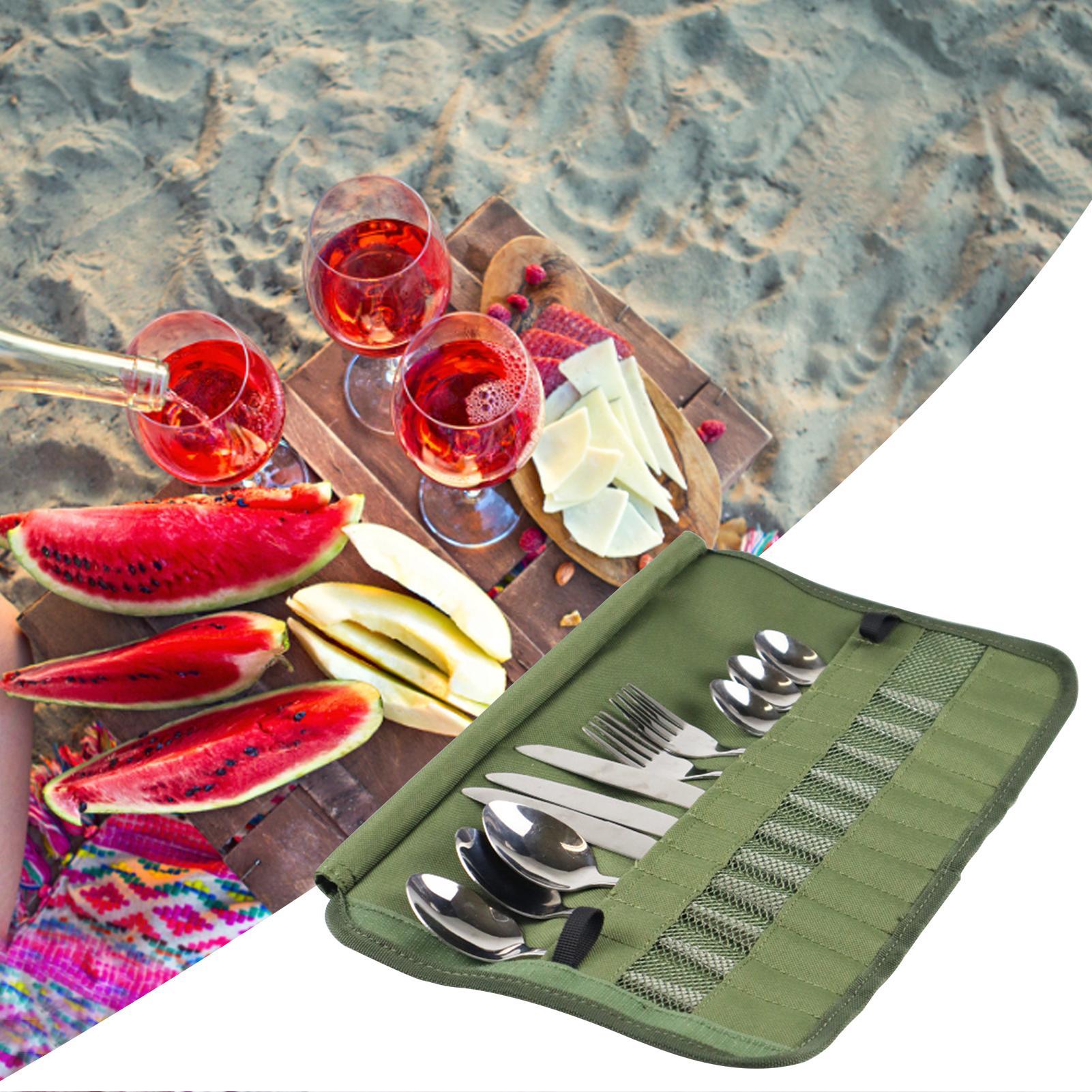 Camping Tableware Roll Bag Kit - đánh giá và giá Quechua Camping Cooking Set