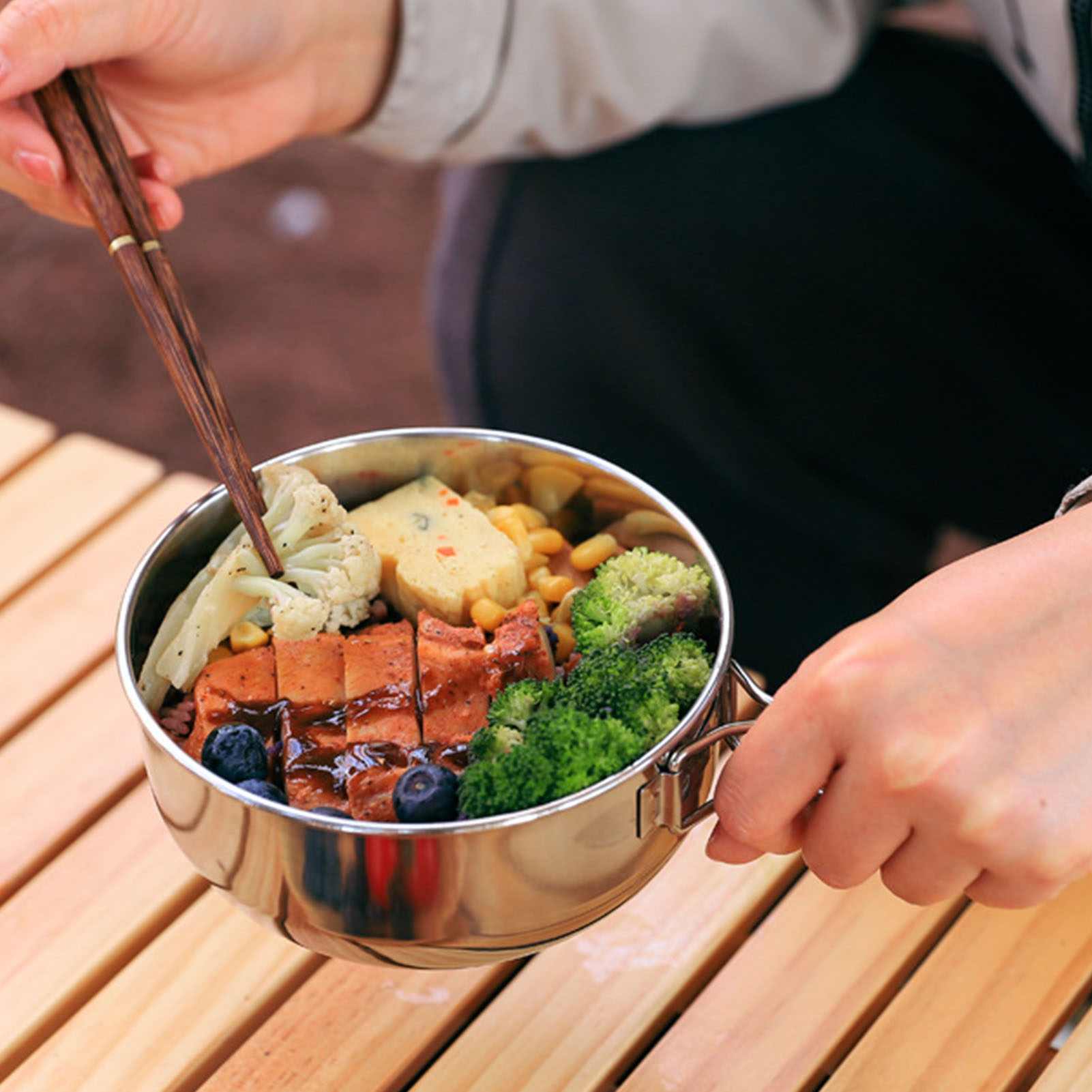 Foldable Camping Pot Stainless - đánh giá và giá Camping Cooking Meals