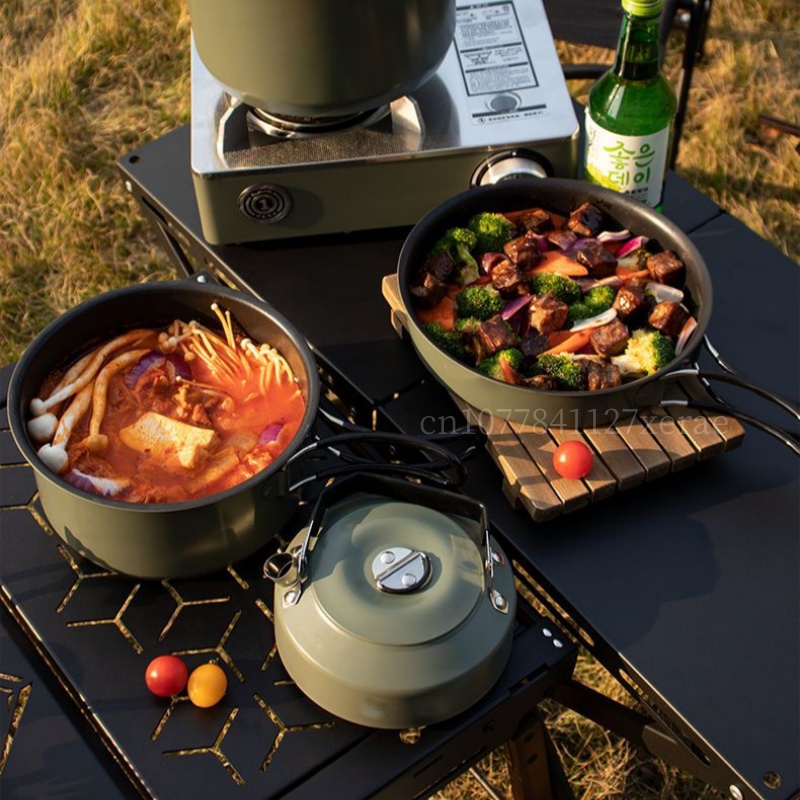0.9L/1.2L/2.2L/3.5L 4pcs Outdo - đánh giá và giá Camping Cooking Pot Large