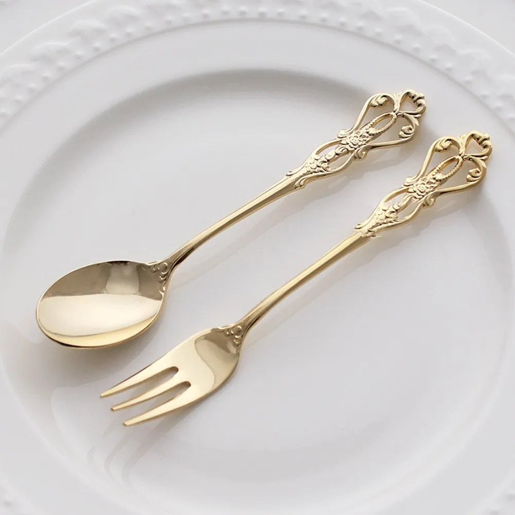 1 Pair Vintage Gold Spoon Fork - đánh giá và giá Vintage Camping Cooking Set