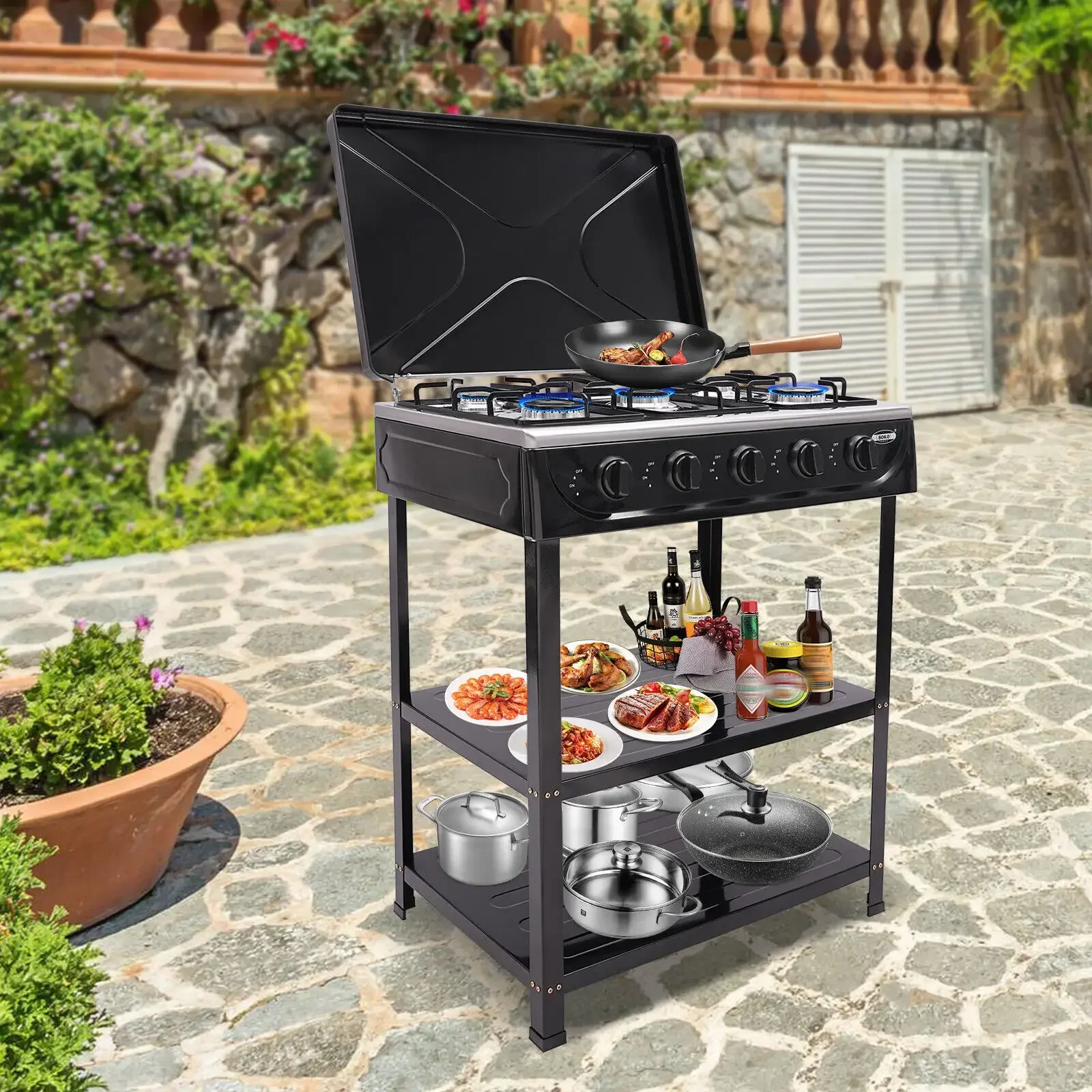 5 Burner Natural Gas Stove 12. - đánh giá và giá Camping Cooking Range