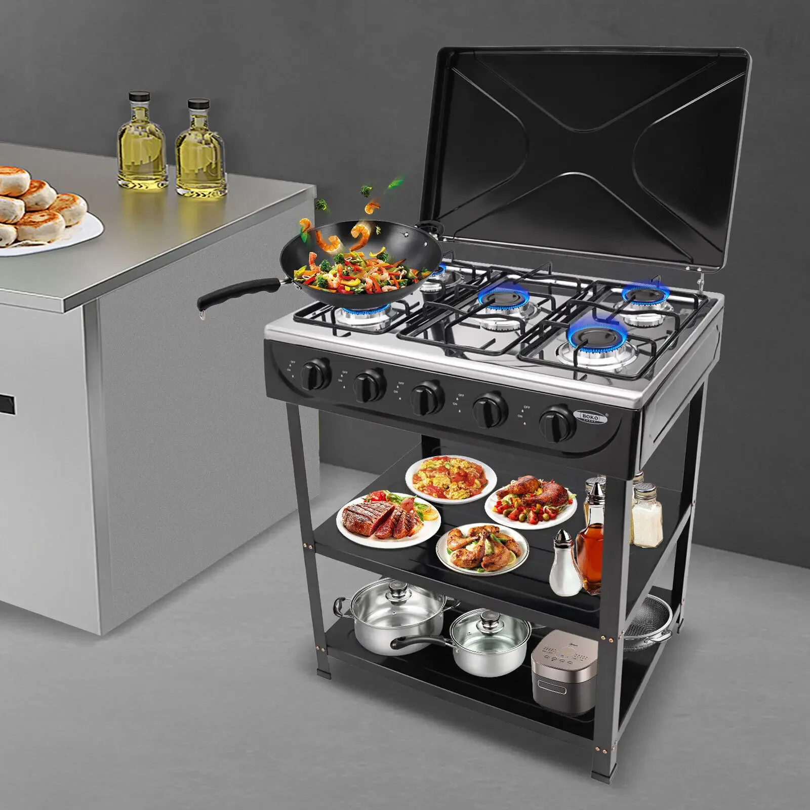 5 Burner Natural Gas Stove 12. - đánh giá và giá Camping Cooking Range