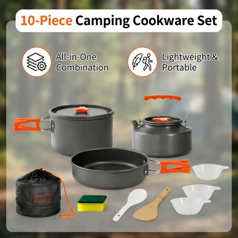 Camping Cookware Set Outdoor P - đánh giá và giá Quechua Camping Cooking Set