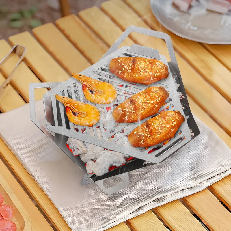 NEW Mini BBQ Grill Stainless S - đánh giá và giá Camping Cooking Gas Stove Portable Tool