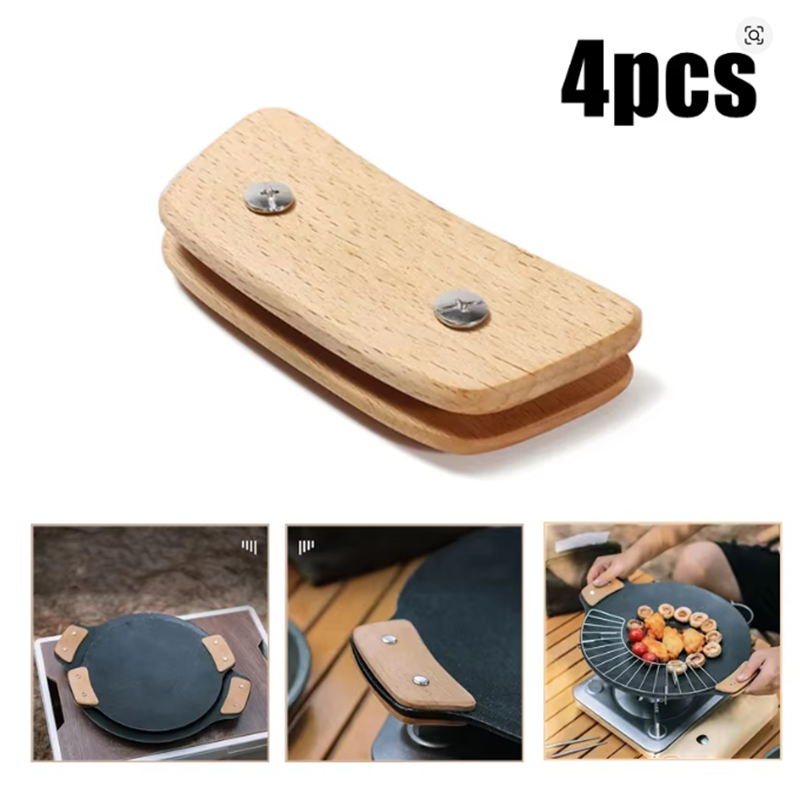 Wooden BBQ Pan Handle Anti Sca - đánh giá và giá Camping Cooking Range