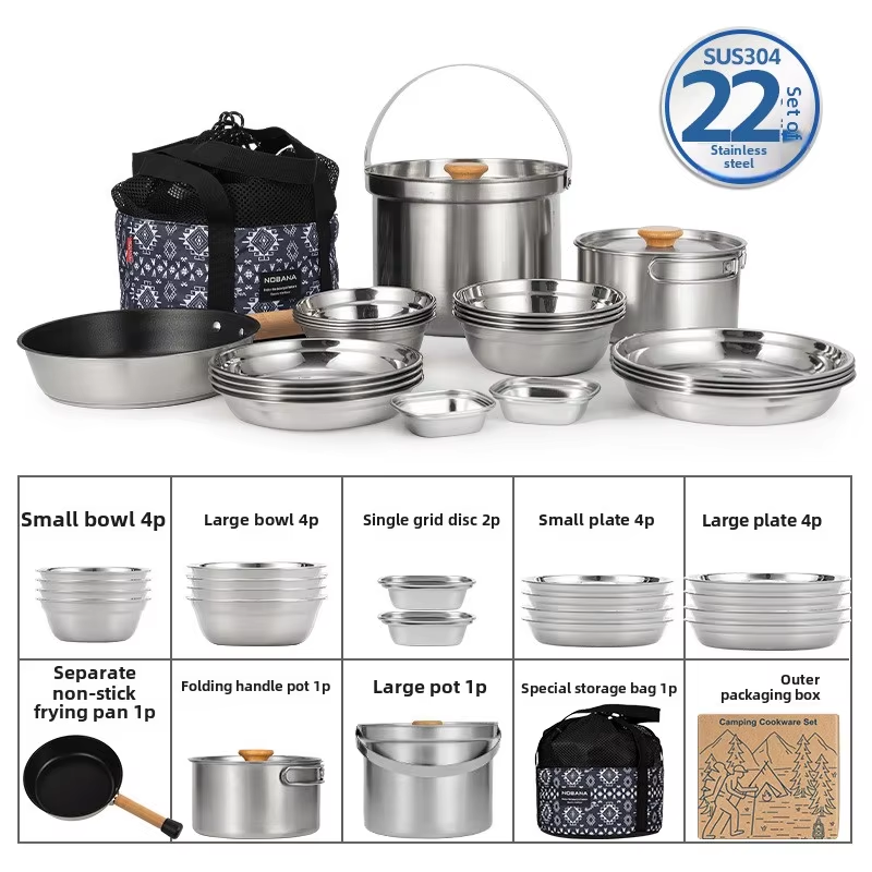 NOBANA Newest Outdoor Stainles - đánh giá và giá Camping Cooking Dishes
