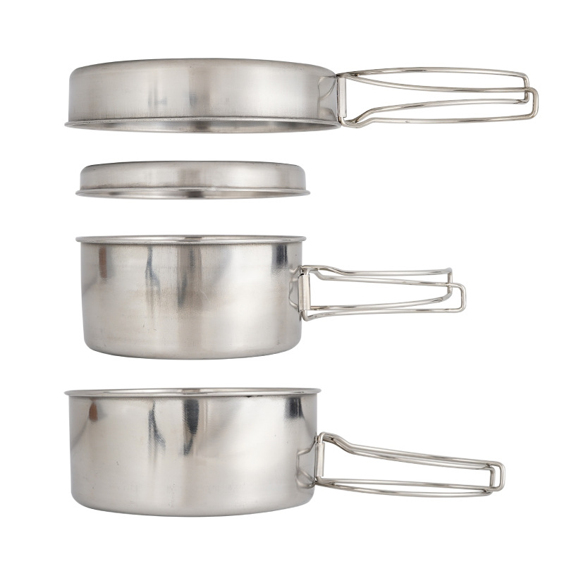 CLS 4-Piece Stainless Steel Ca - đánh giá và giá Quechua Camping Cooking Set
