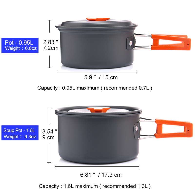 Widesea Camping Outdoor Cookwa - đánh giá và giá Quechua Camping Cooking Set