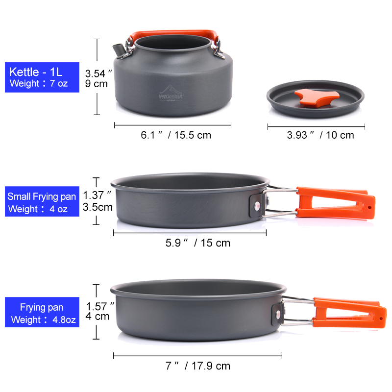 Widesea Camping Outdoor Cookwa - đánh giá và giá Quechua Camping Cooking Set