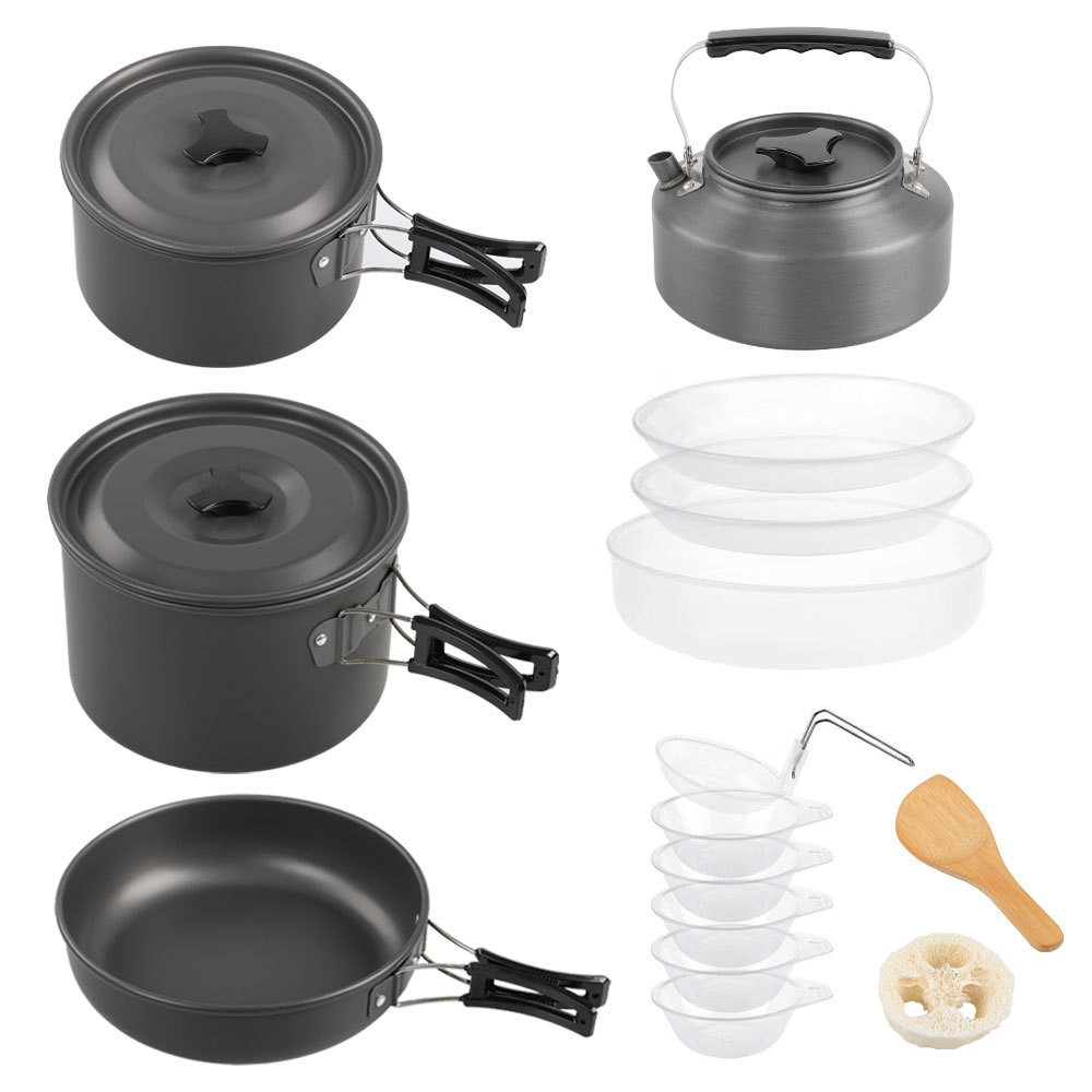 Outdoor large cooking set, 2-4 - đánh giá và giá Camping Cooking Pot Large