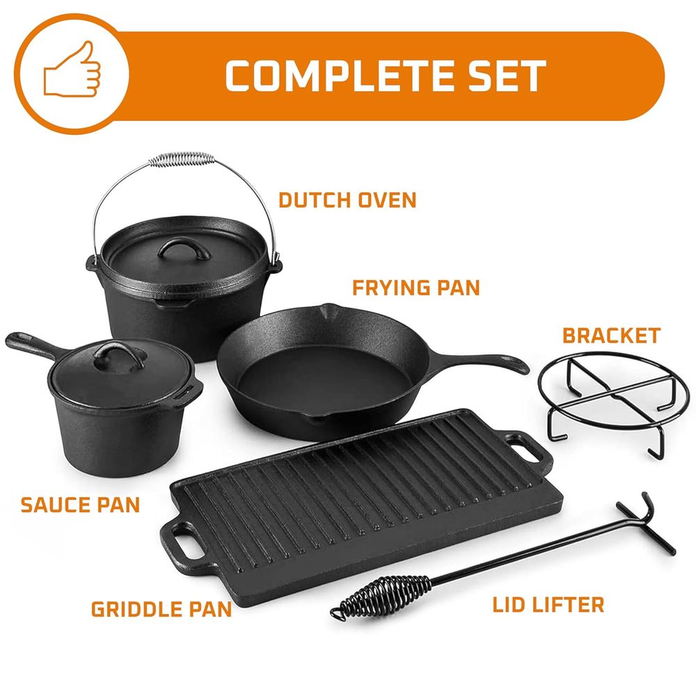 Pre-Seasoned Cast Iron Camping - đánh giá và giá Camp Dutch Oven Cast
