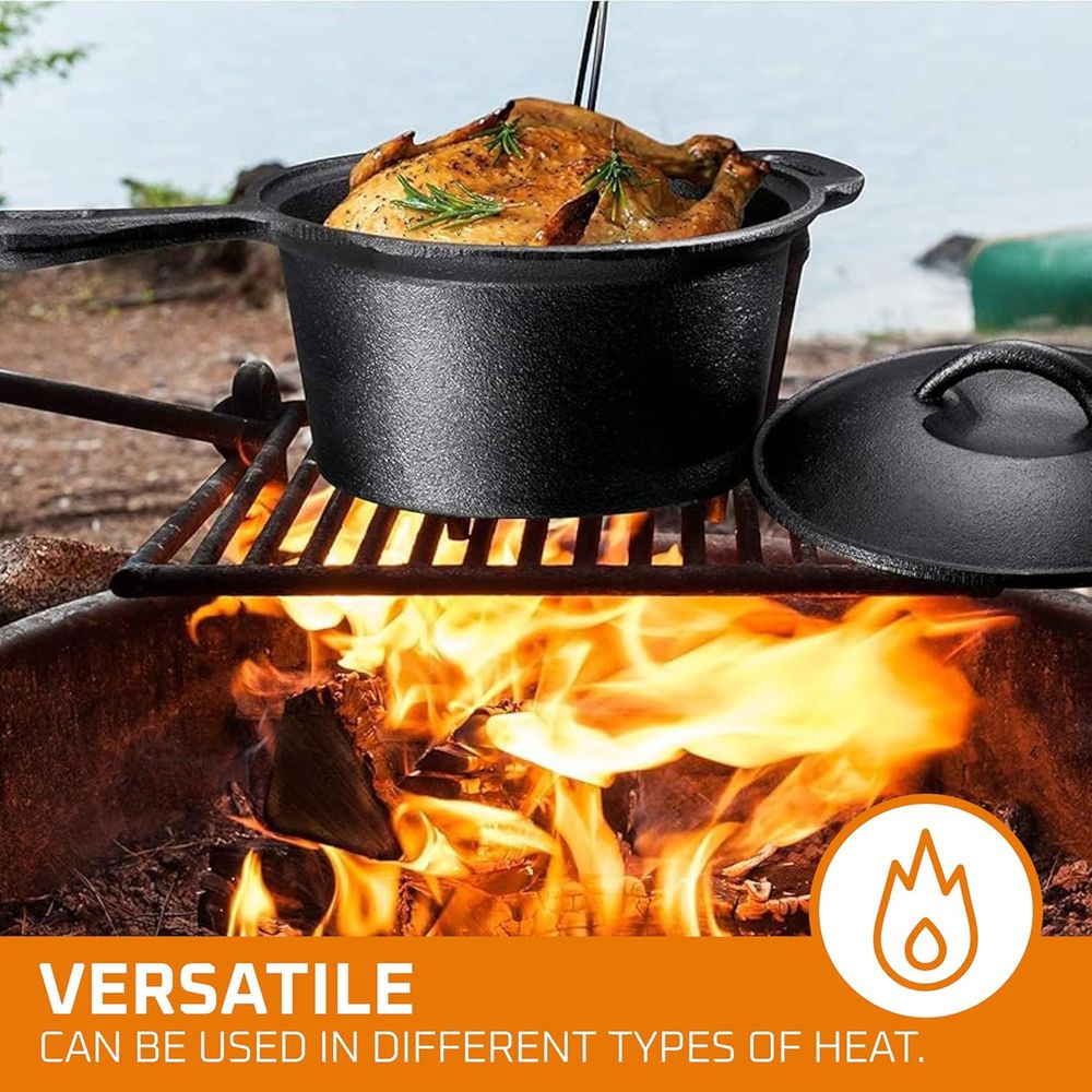 Pre-Seasoned Cast Iron Camping - đánh giá và giá Camp Dutch Oven Cast