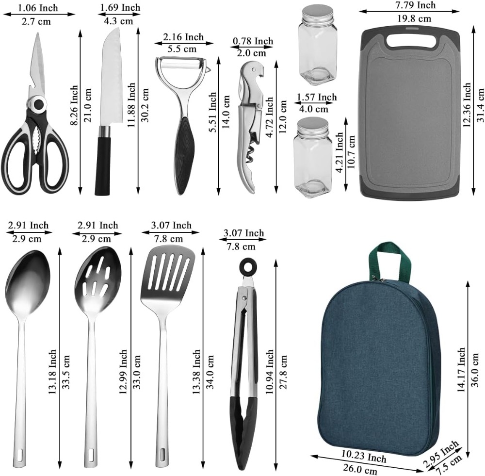 Camping Cooking Utensil Set 10 - đánh giá và giá Camping Outdoor Cooking Set