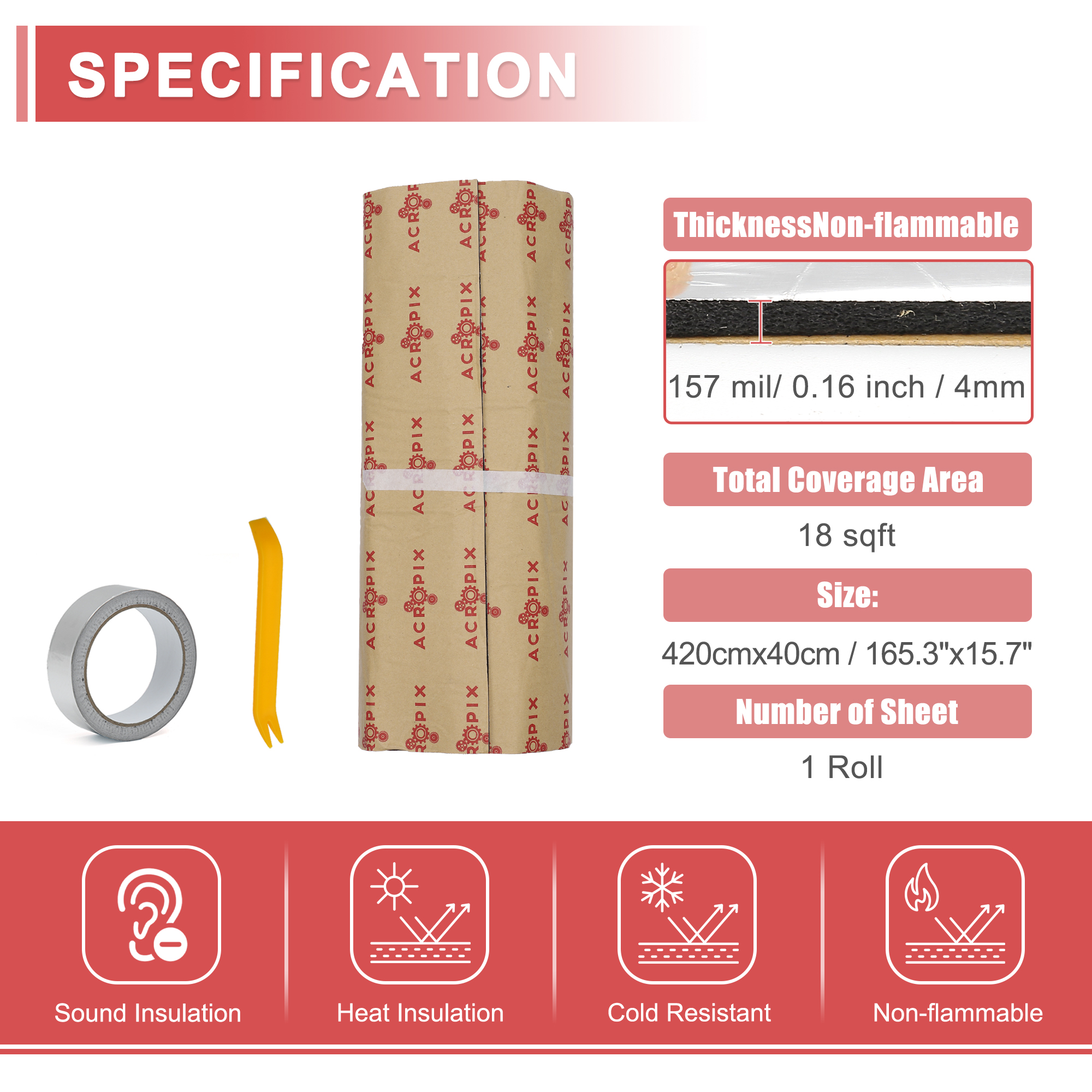 UXCELL 4mm 18sqft 40x420cm Sou - đánh giá và giá Aluminum Foil Heavy Duty
