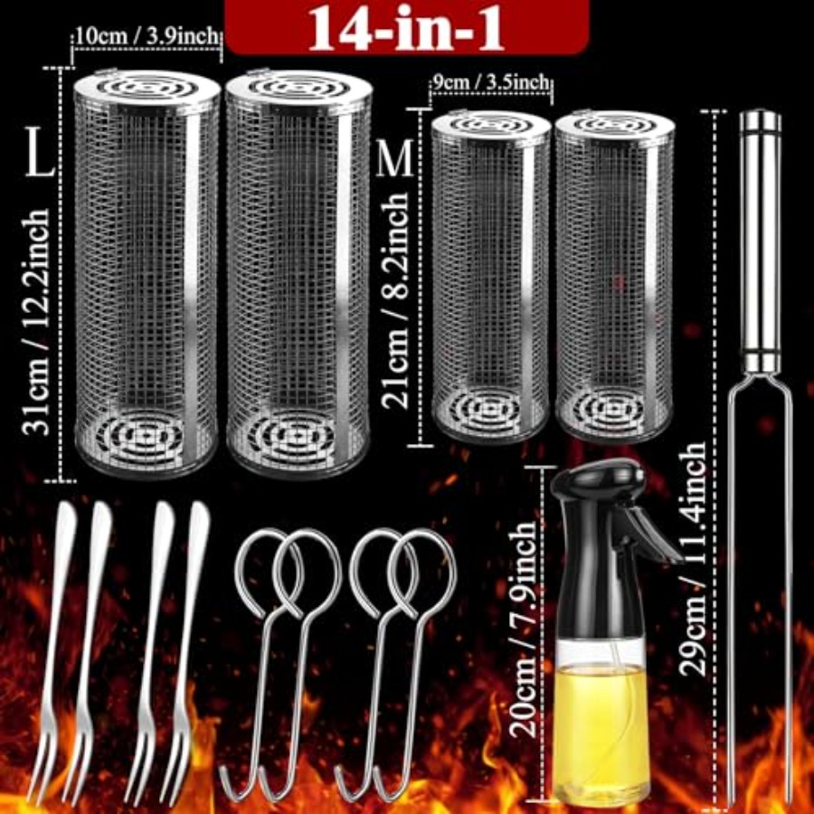 Outdoor Grilling Baskets Grill - đánh giá và giá Camping Outdoor Cooking Set