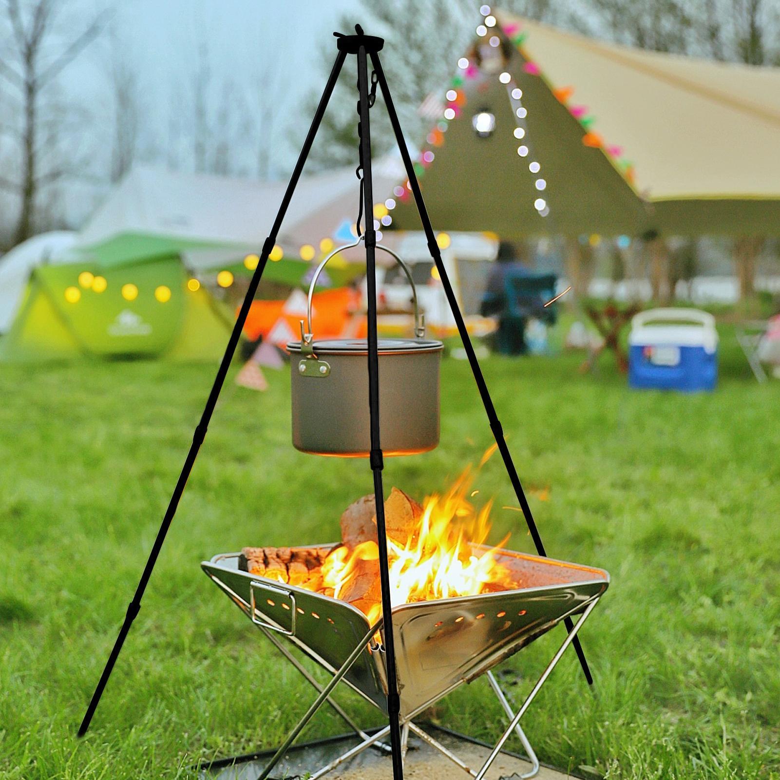 Outdoor Large Bonfire Tripod P - đánh giá và giá Camping Cooking Pot Large