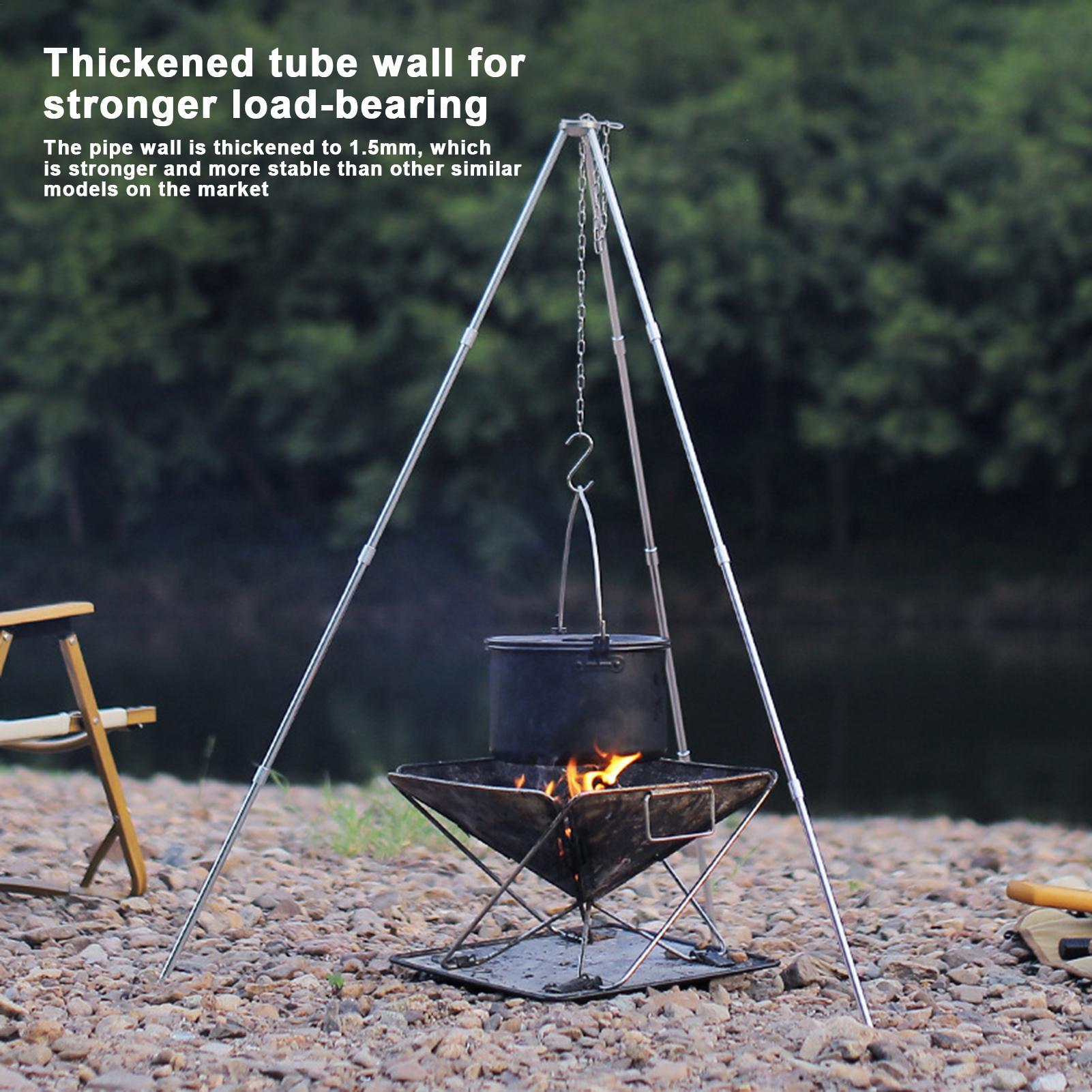Outdoor Large Bonfire Tripod P - đánh giá và giá Camping Cooking Pot Large