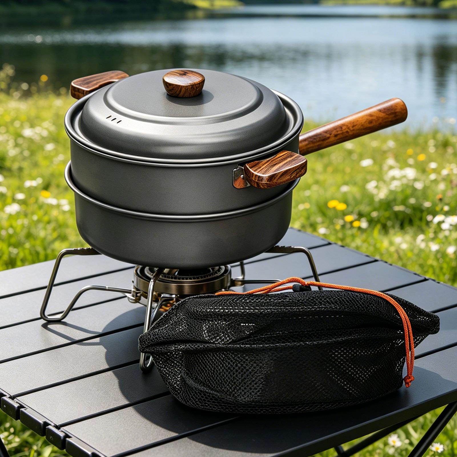 Camping Pot Portable Large Lig - đánh giá và giá Camping Cooking Pot Large