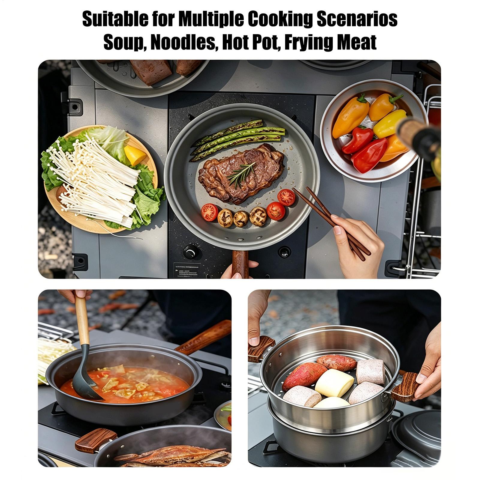 Camping Pot Portable Large Lig - đánh giá và giá Camping Cooking Pot Large