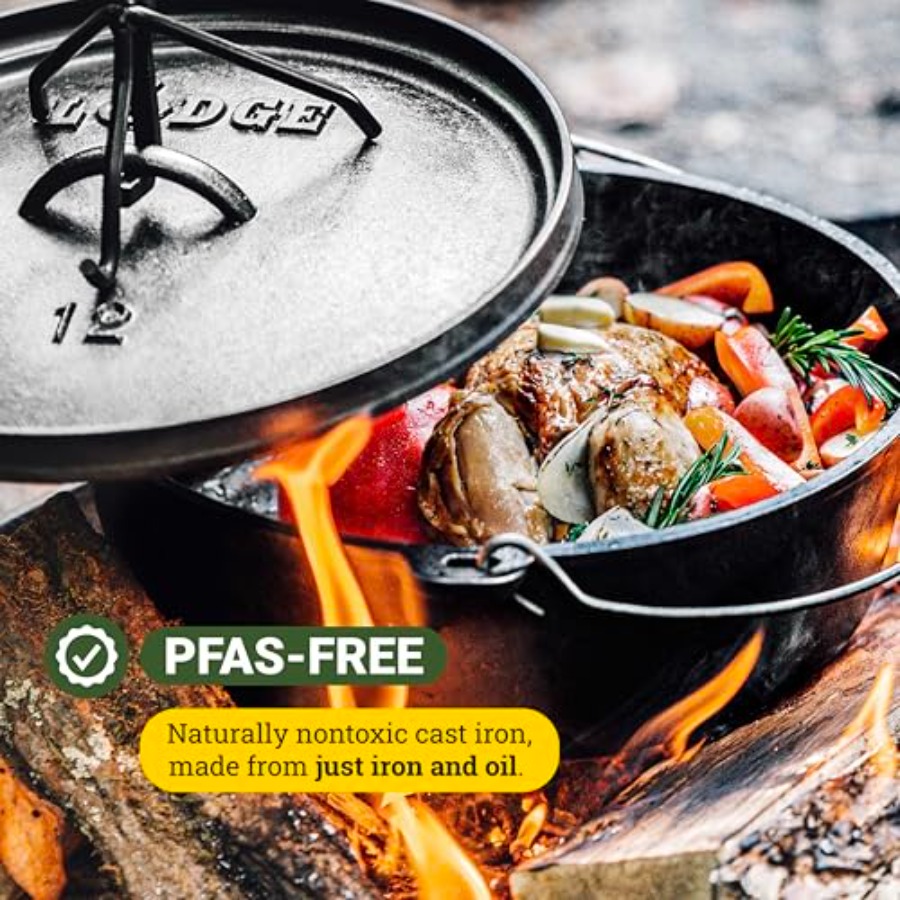 6Quart PreSeasoned Cast Iron C - đánh giá và giá Camp Dutch Oven Cast