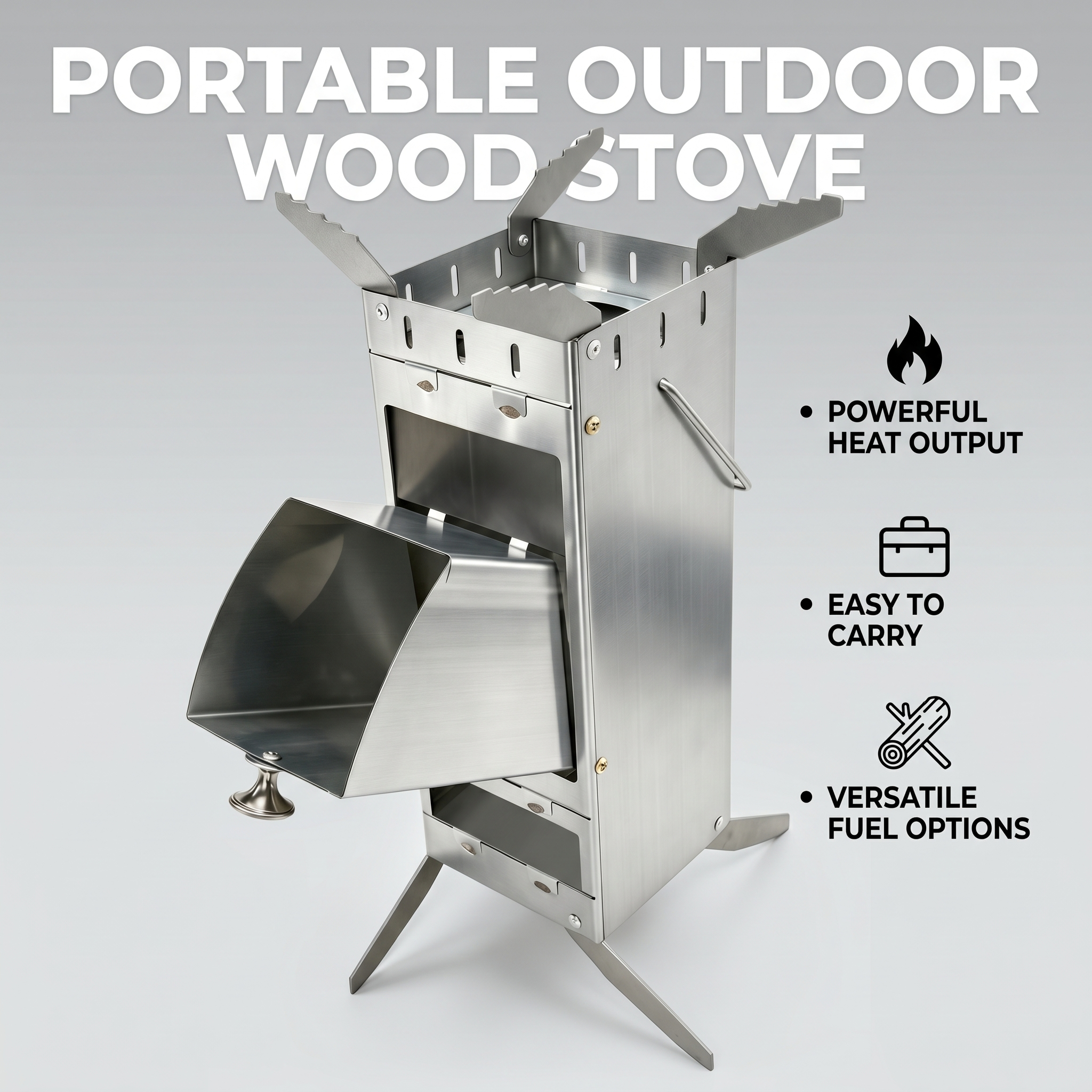 Portable Foldable Rocket Stove - đánh giá và giá Camping Cooking Fuel
