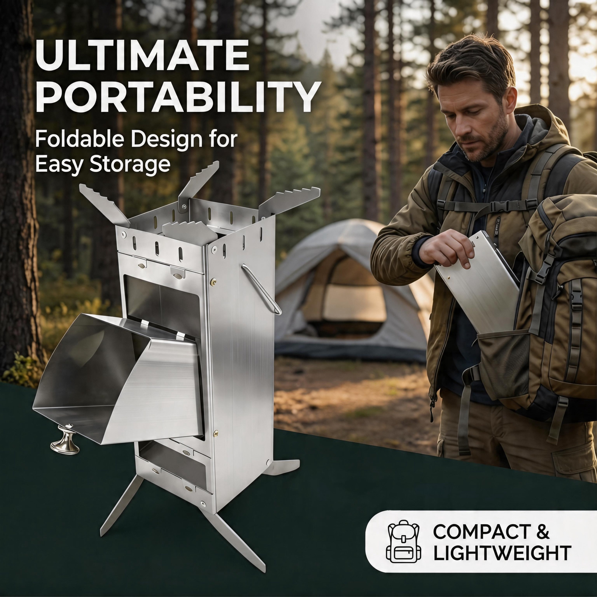 Portable Foldable Rocket Stove - đánh giá và giá Camping Cooking Fuel