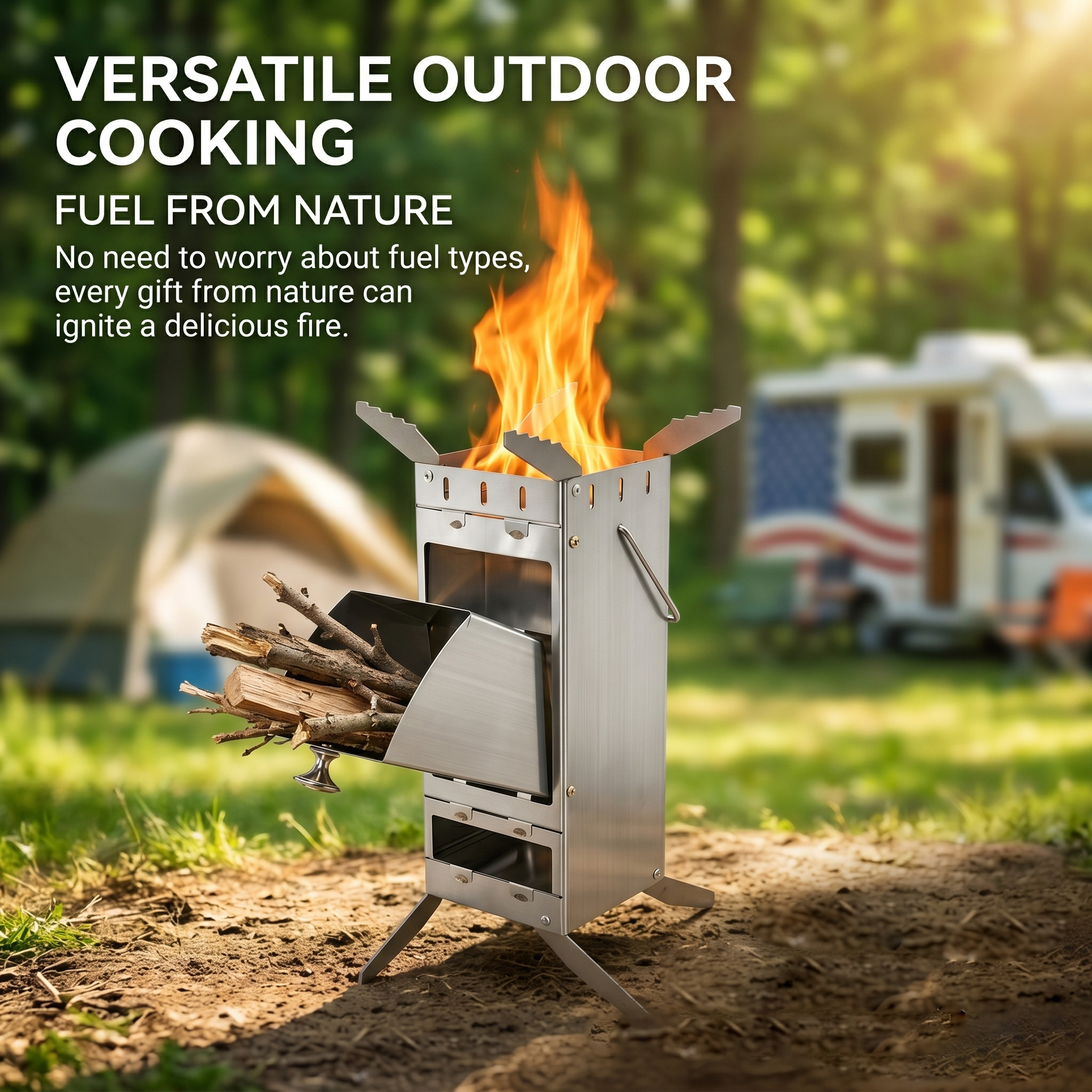 Portable Foldable Rocket Stove - đánh giá và giá Camping Cooking Fuel