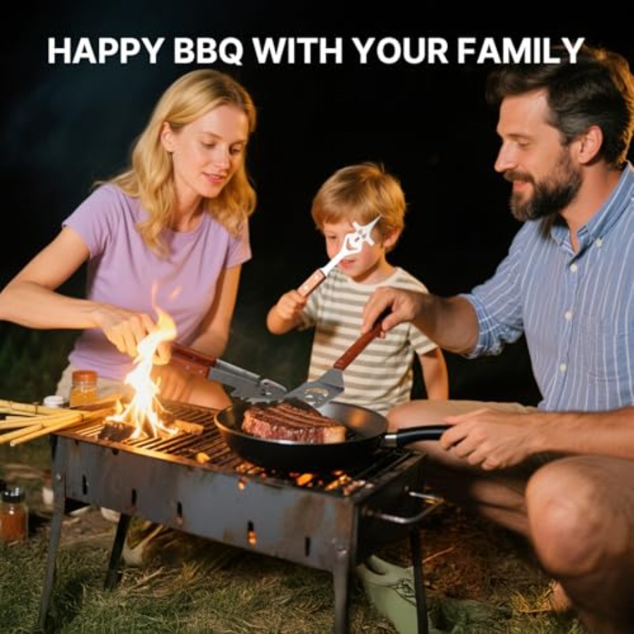 7 in 1 Stainless Steel BBQ Acc - đánh giá và giá Camping Outdoor Cooking Set