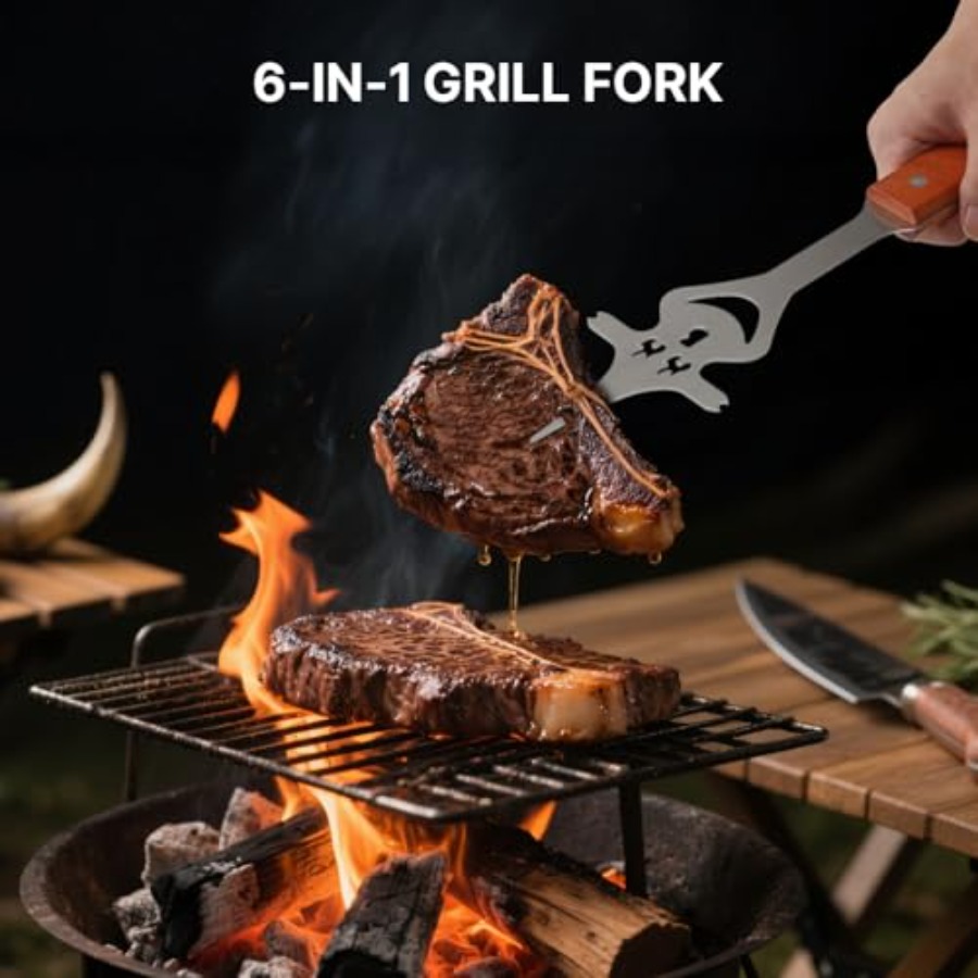 7 in 1 Stainless Steel BBQ Acc - đánh giá và giá Camping Outdoor Cooking Set