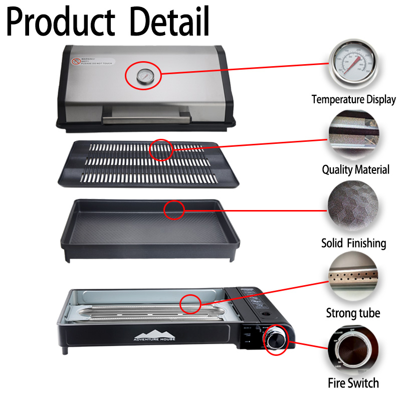 Outdoor Stainless Steel Grill  - đánh giá và giá Camping Cooking Gas Stove Portable Tool